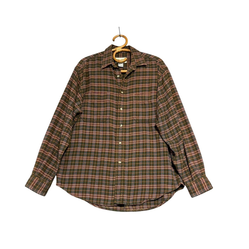 Eddie Bauer | Bainbridge Flannel Green Plaid Button Down Shirt Size S